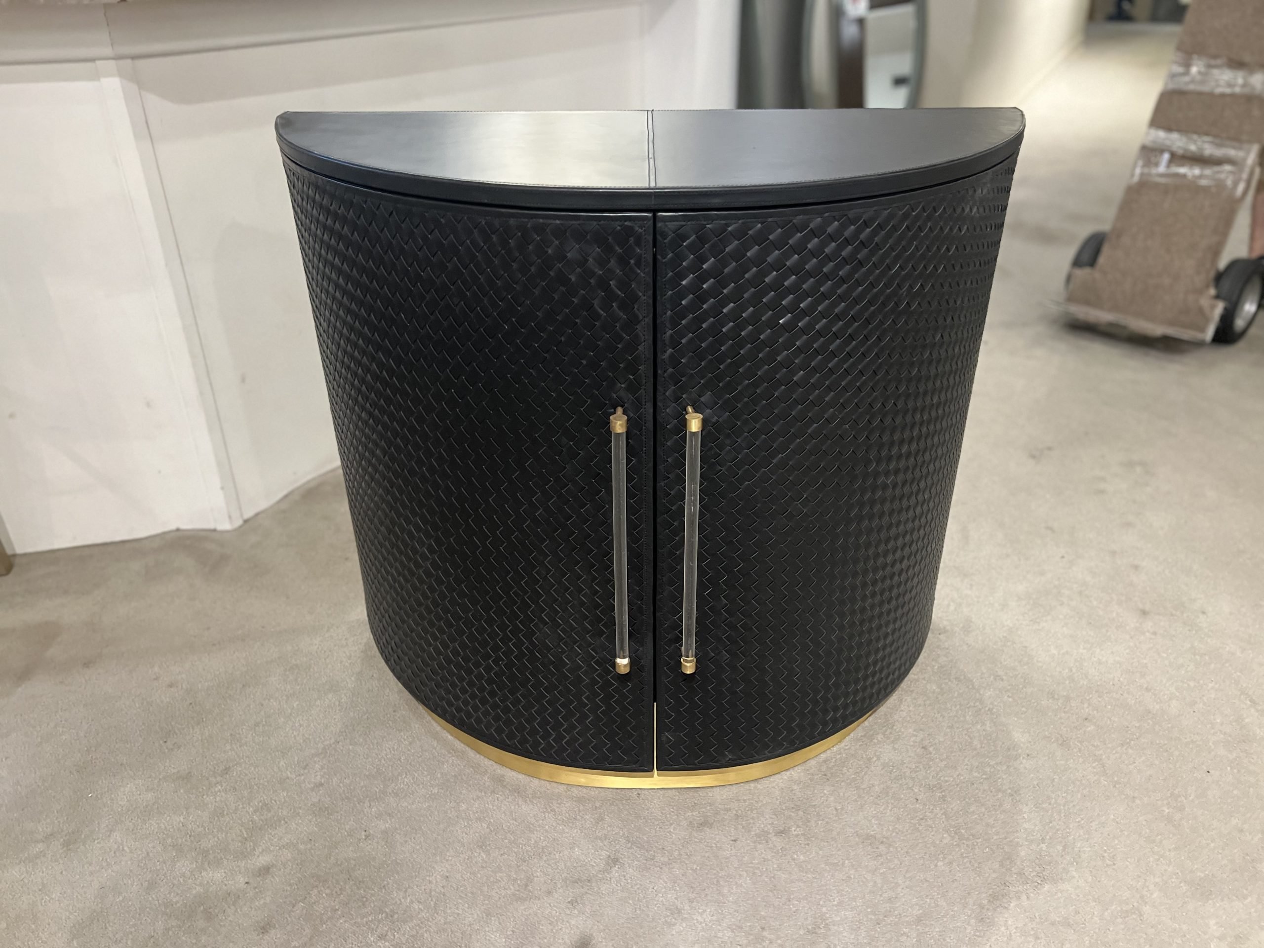 Maitland-Smith 8395-51/10 Woven Leather Demilune