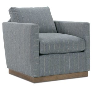 Rowe Furniture ALLIE-016-EDP-2 Quick Ship Allie Swivel - Indigo Kid-proof Stripe