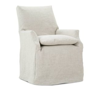 Rowe Furniture P920-SLIP-502 Cece Slipcovered Dining Chair with Casters