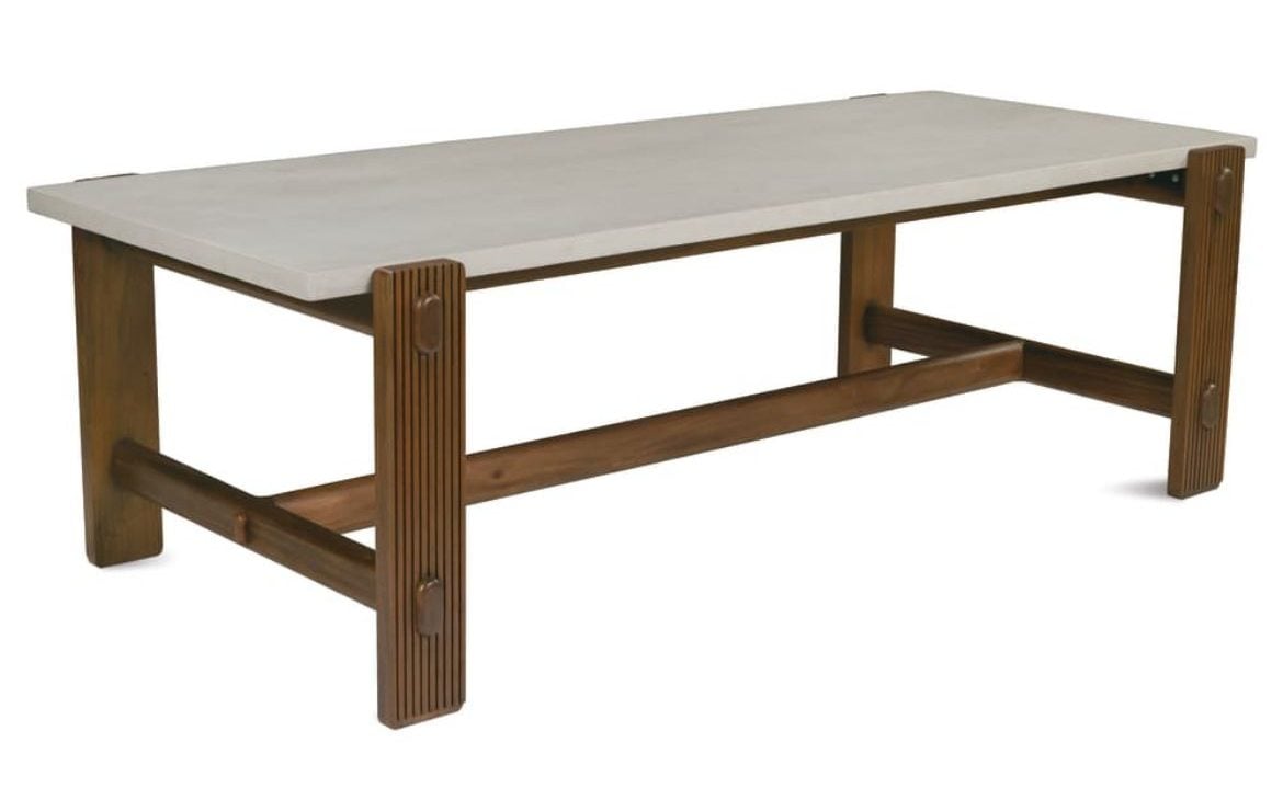Rowe Furniture RR-11010-806 A/B Kindred Rectangle Dining Table - Mineral Top with Sesame Base