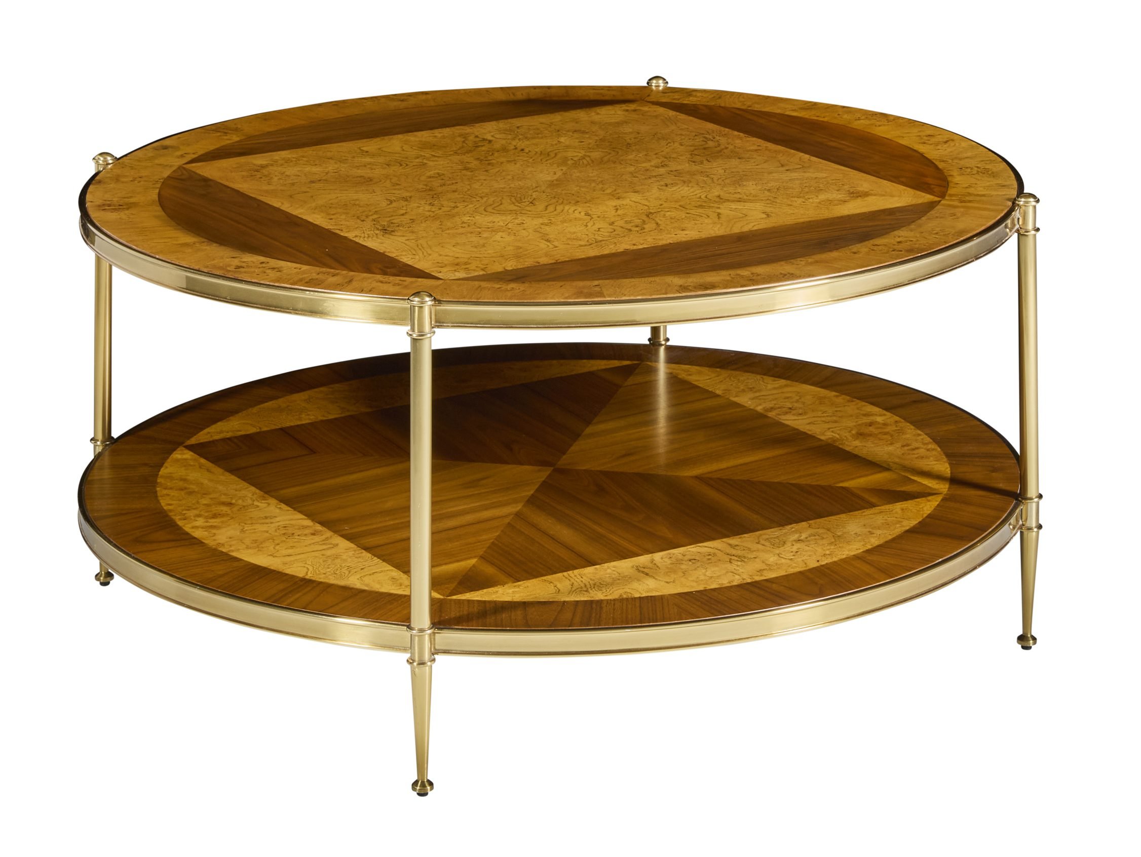 Modern History MH1211F01 Oak Burl & Walnut Round Cocktail