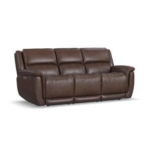 Flexsteel 1011-62PH-34970 Beau Sable Fabric Power Reclining Sofa with Power Headrests