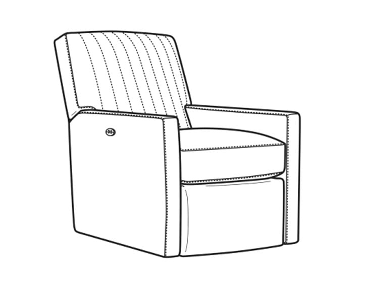 CR Laine 1775-05CHSWPR Malcolm Swivel Power Recliner Channel Back