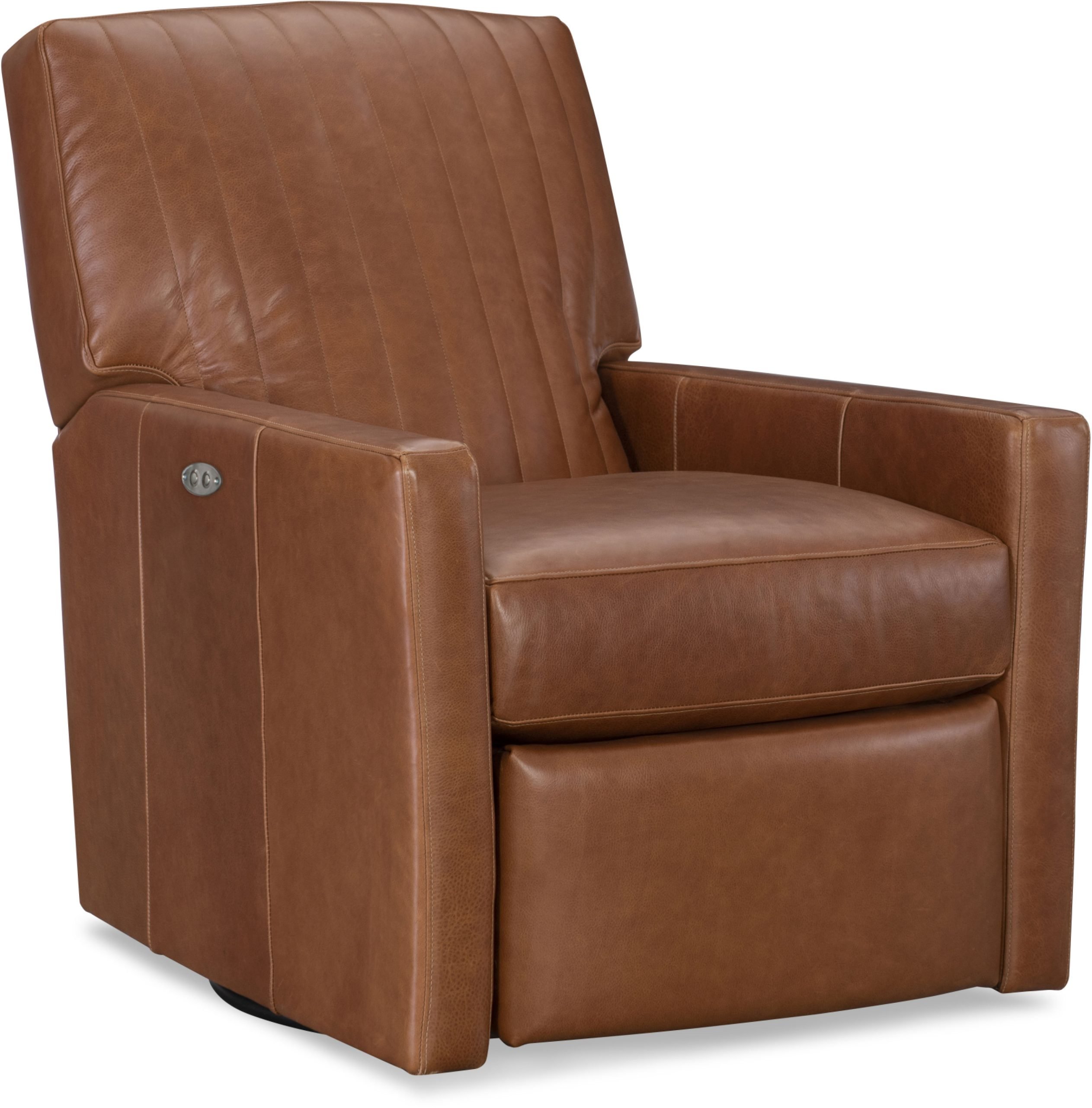 CR Laine L1775-05CHSWPR Malcolm Leather Swivel Power Recliner Channel Back