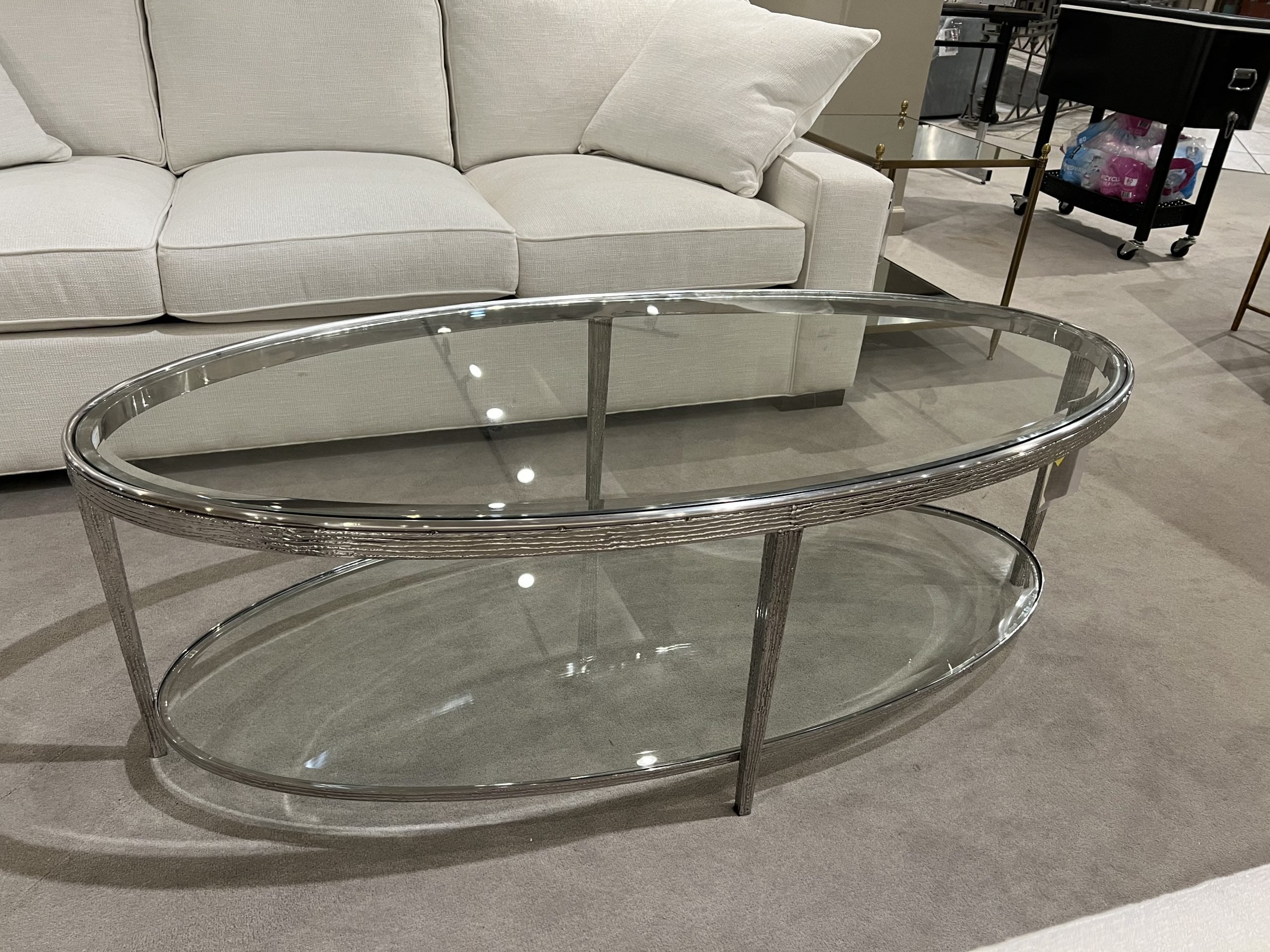 Maitland-Smith HM1016C/110 Jinx Nickel Oval Cocktail Table