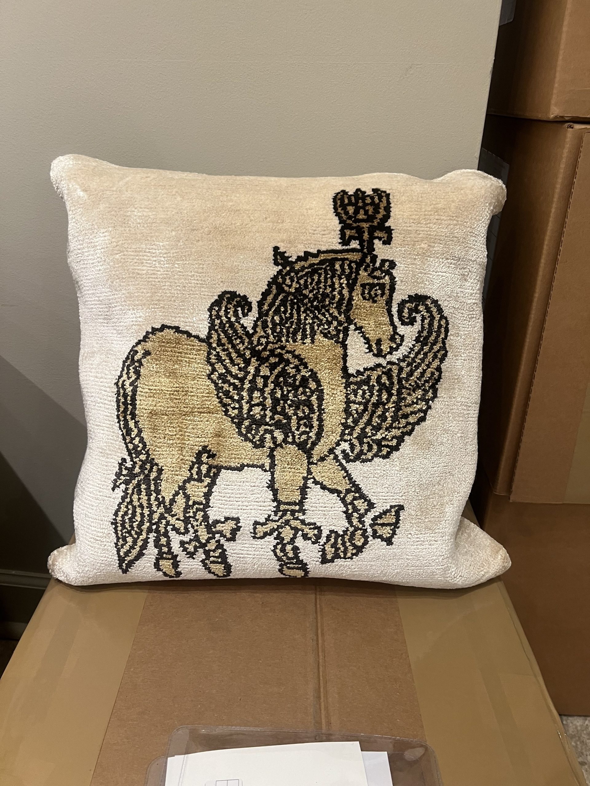 Maitland-Smith 8406-15/180 Cream Horse Pillow