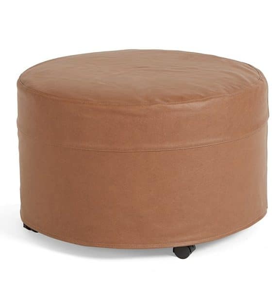 Four Seasons L-Round Ottoman ROUND LEATHER OTTOMAN