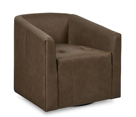Bassett Furniture 1354-05L-7219-38 Emory Leather Barrel Swivel Chair
