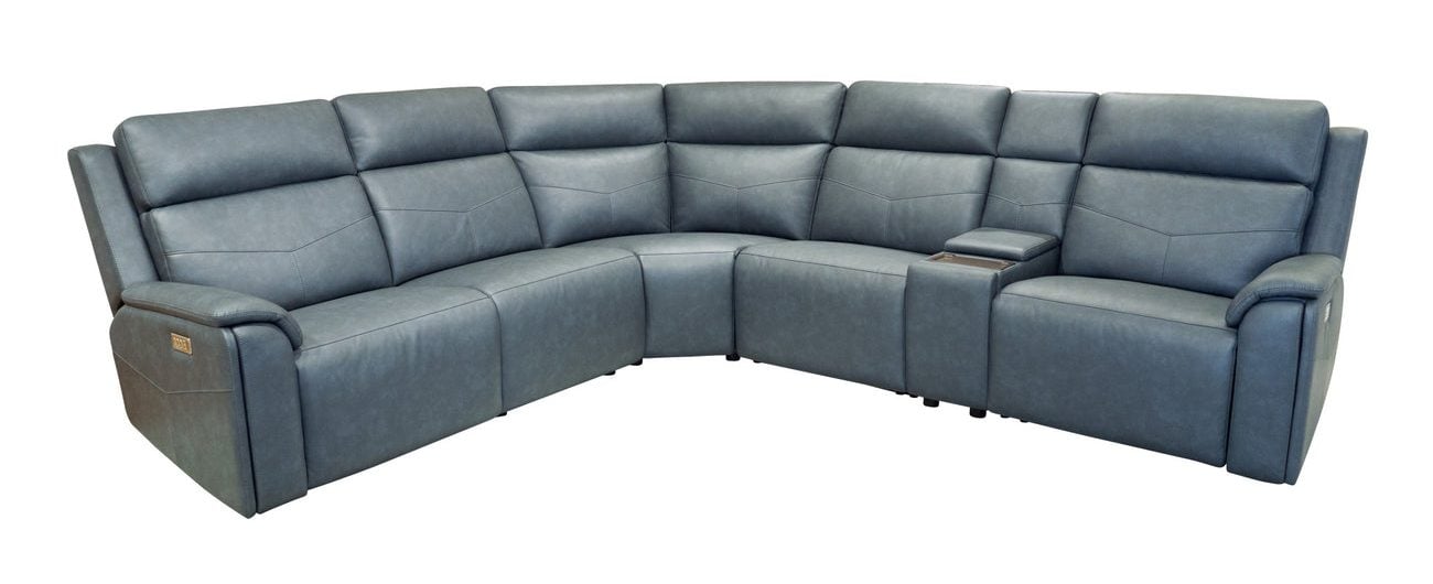 Flexsteel 1592-SECTP5-38640 Vernon Admiral Fabric Power Reclining Sectional with Power Headrest, Lumbar, Heat, & Massage
