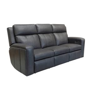 Flexsteel 1596-62PH-70502 Wyatt Leather Power Reclining Sofa with Power Headrests & Lumbar