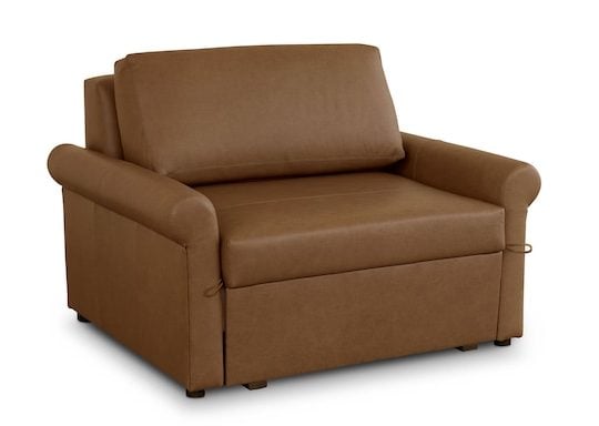 Bassett Furniture 2854-TBL-7235-8-LOUNGE Z4 Leather Roll Arm Twin Sleeper Chair