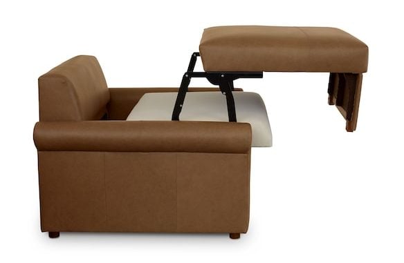 Bassett Furniture 2854-TBL-7235-8-LOUNGE Z4 Leather Roll Arm Twin Sleeper Chair Bassett Furniture 2854-TBL-7235-8-LOUNGE Z4 Leather Roll Arm Twin Sleeper Chair