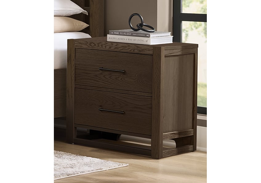 Vaughan Bassett 840-227 2 Drawer Nightstand In Dark Oak