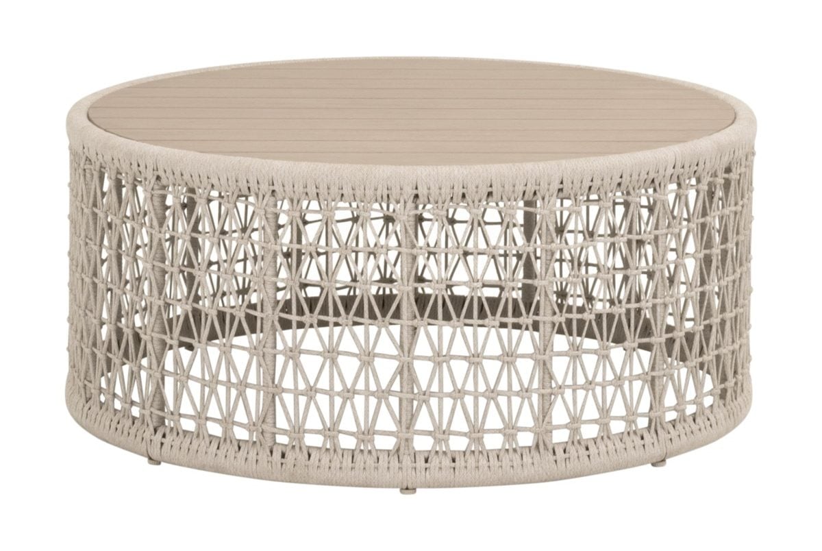 Essentials For Living 6888.OAT/W-ET Knit Outdoor Round Coffee Table