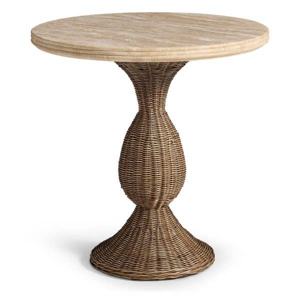 Jonathan Charles 491330-C012 Palm Court Round Travertine Accent Table