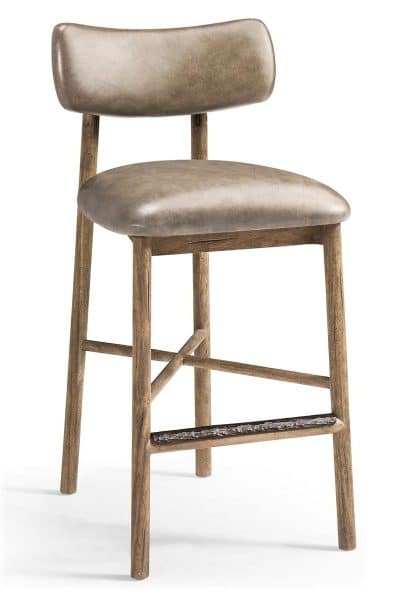 Jonathan Charles 491349-TLA-BS-L045 Stone Ridge Leather Bar Stool