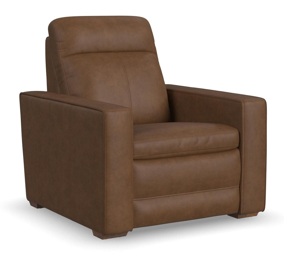Flexsteel 1519-50P3-56280 Dutch Brown Leather Power Recliner with Power Headrest & Lumbar