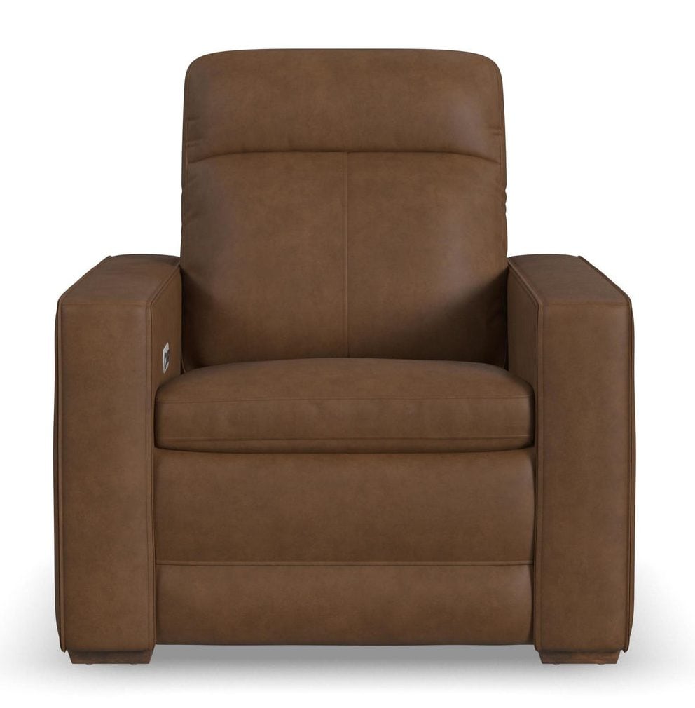 Flexsteel 1519-50P3-56280 Dutch Brown Leather Power Recliner with Power Headrest & Lumbar Flexsteel 1519-50P3-56280 Dutch Brown Leather Power Recliner with Power Headrest & Lumbar