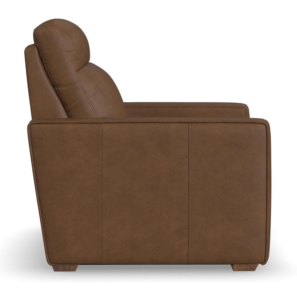 Flexsteel 1519-50P3-56280 Dutch Brown Leather Power Recliner with Power Headrest & Lumbar Flexsteel 1519-50P3-56280 Dutch Brown Leather Power Recliner with Power Headrest & Lumbar