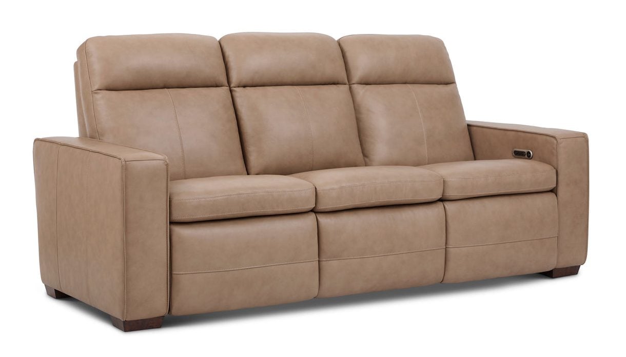 Flexsteel 1519-61P3-56282 Dutch Leather Power Reclining Sofa with Console, Power Headrest, & Lumbar