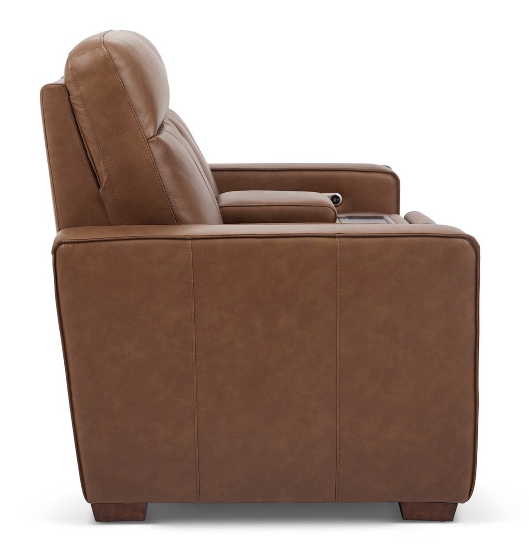 Flexsteel 1519-64P3-56280 Dutch Leather Power Reclining Loveseat with Console, Power Headrest & Lumbar Flexsteel 1519-64P3-56280 Dutch Leather Power Reclining Loveseat with Console, Power Headrest & Lumbar