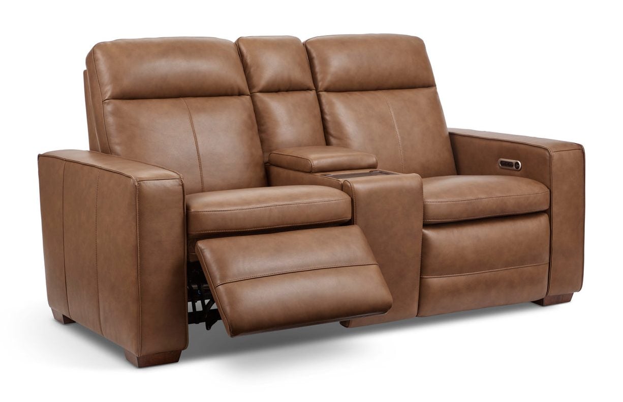 Flexsteel 1519-64P3-56280 Dutch Leather Power Reclining Loveseat with Console, Power Headrest & Lumbar Flexsteel 1519-64P3-56280 Dutch Leather Power Reclining Loveseat with Console, Power Headrest & Lumbar