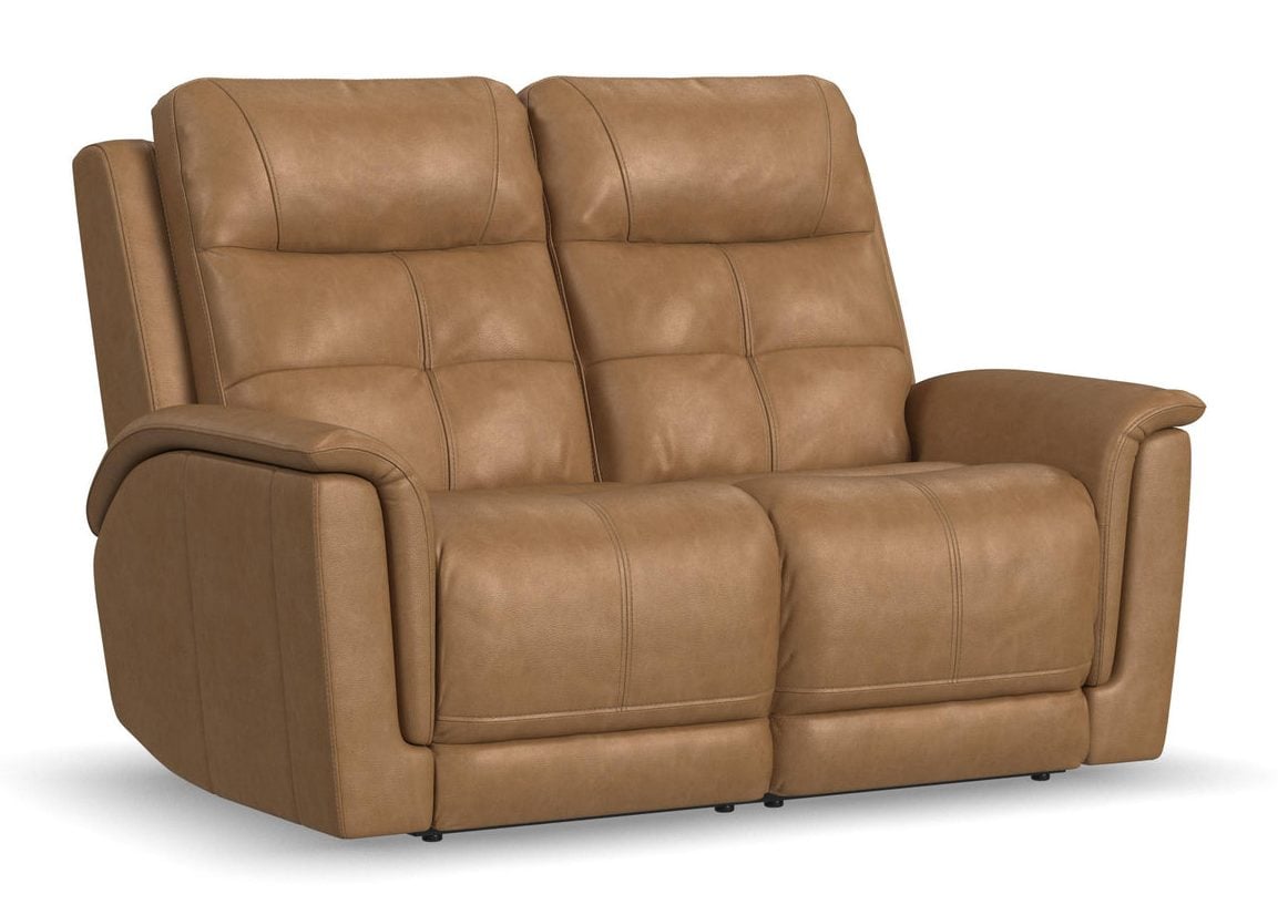 Flexsteel 1640-60P5-43972 Ranger Leather Power Reclining Loveseat with Power Headrest, Lumbar, Heat & Massage