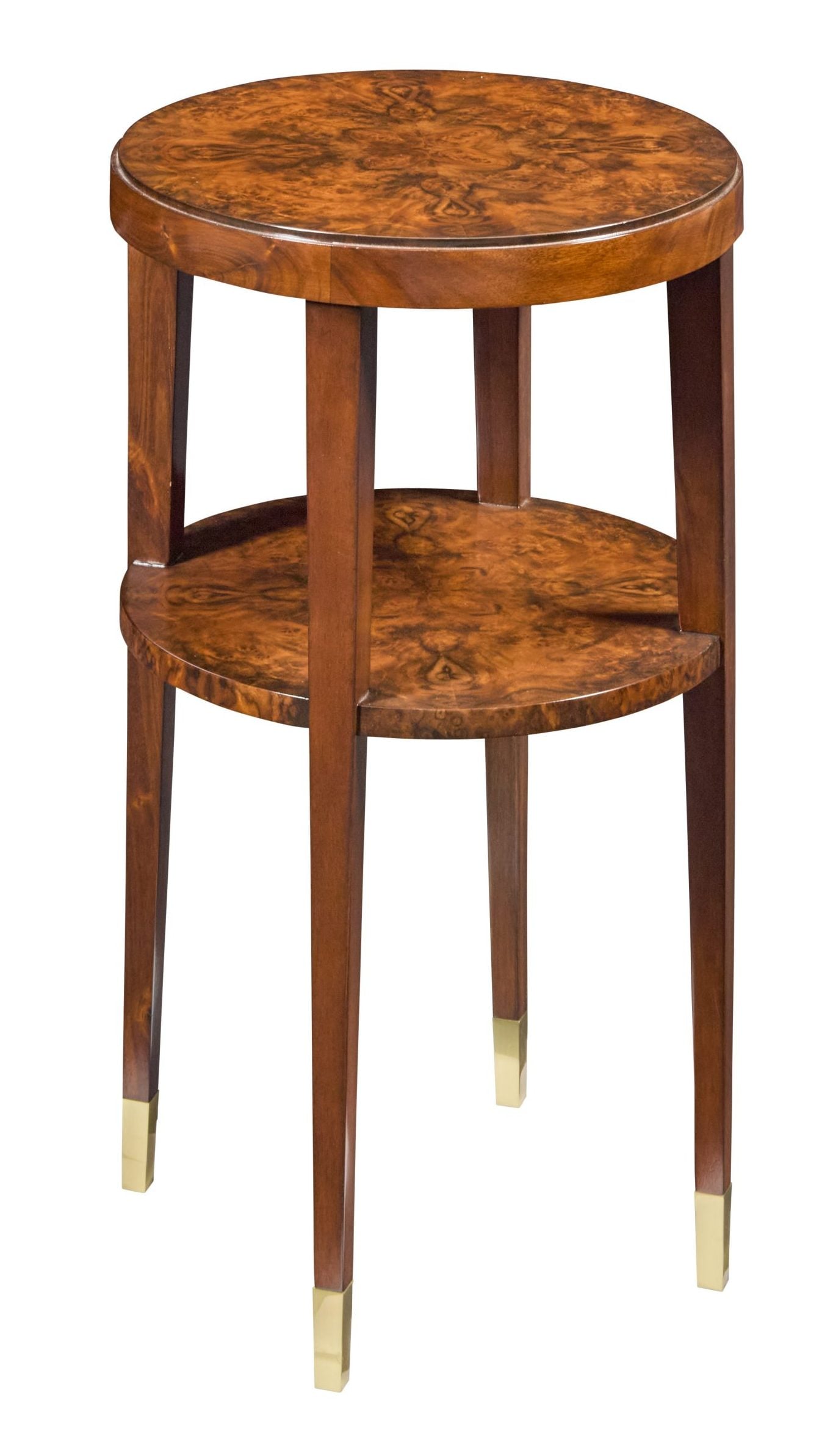 Modern History MH1273F01 Langford Round Chairside Walnut Burl Table