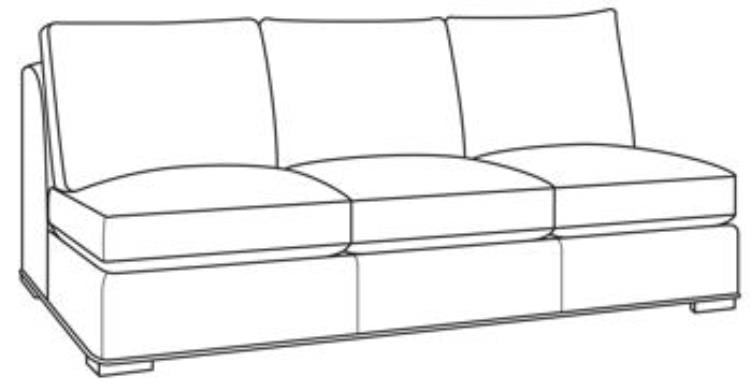 Century Furniture D13U-5201-92-F1 Armanti Outdoor Armless Sofa
