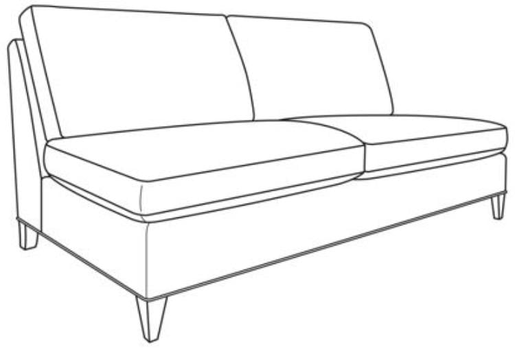 Century Furniture ES9-1341-82 Hartford Armless Love Seat