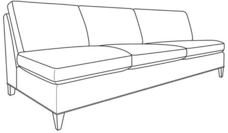 Century Furniture ES9-1341-92 Hartford Armless Sofa