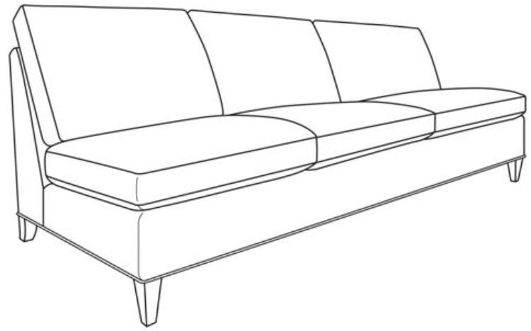 Century Furniture ES9-1342-92 Logan Armless Sofa