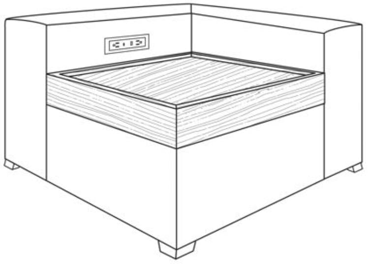 Century Furniture LR-7600-23OAKR Leatherstone RAF Corner Table Ottoman