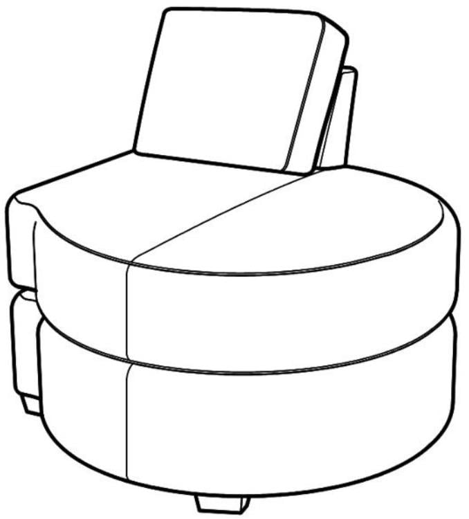 Century Furniture LR-7600-59 Leatherstone Configurable RAF Armless Round Chaise