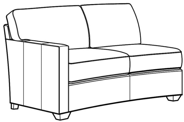 Century Furniture LR-7600-62CRV Leatherstone Configurable LAF Curved Love Seat