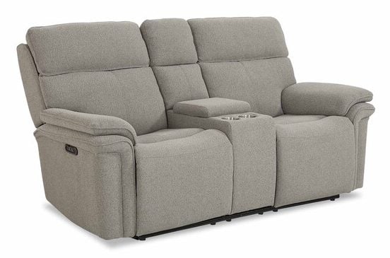 Bassett Club Level 3534-PC42F Andre Power Reclining Loveseat with Center Console