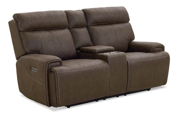Bassett Club Level 3535-PC42J Nathan Power Reclining Loveseat with Center Console - Nathan Java