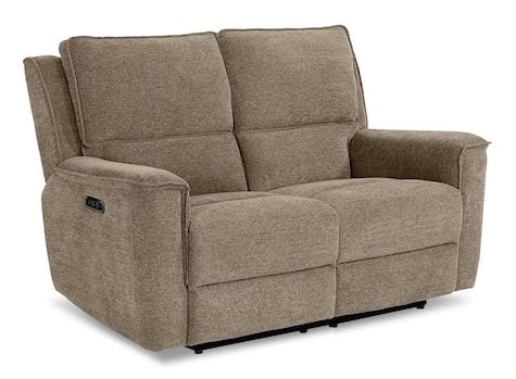 Bassett Club Level 3537-P42P Calvin Power Reclining Loveseat - Calvin Pecan