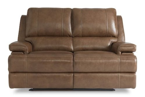 Bassett Club Level 3729-P42U Parsons Leather Power Reclining Loveseat - Parsons Umber