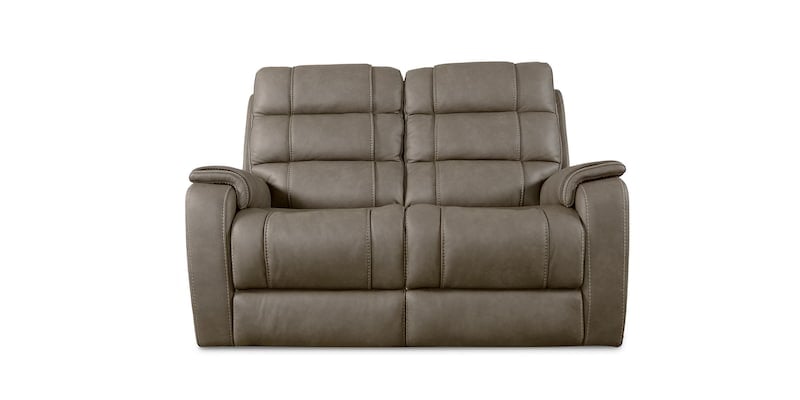 Bassett Club Level 3732-P42D Wendell Leather Power Reclining Loveseat - Wendell Dust