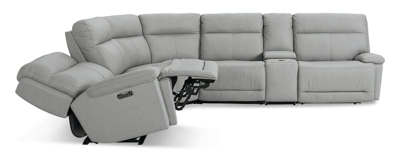Bassett Club Level 3733-MSECTG Fletcher Leather Power Reclining Sectional - Fletcher Grey Bassett Club Level 3733-MSECTG Fletcher Leather Power Reclining Sectional - Fletcher Grey