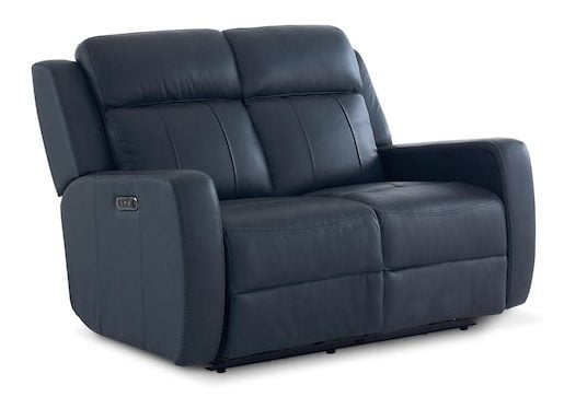 Bassett Club Level 3752-P42S Norwood Leather Power Reclining Loveseat - Norwood Slate