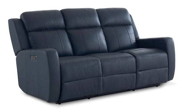 Bassett Club Level 3752-P62S Norwood Leather Power Reclining Sofa - Norwood Slate