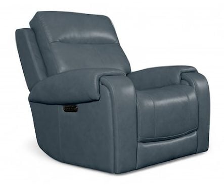 Bassett Club Level 3760-P0A Avery Leather Zero Gravity Power Recliner - Avery Azure