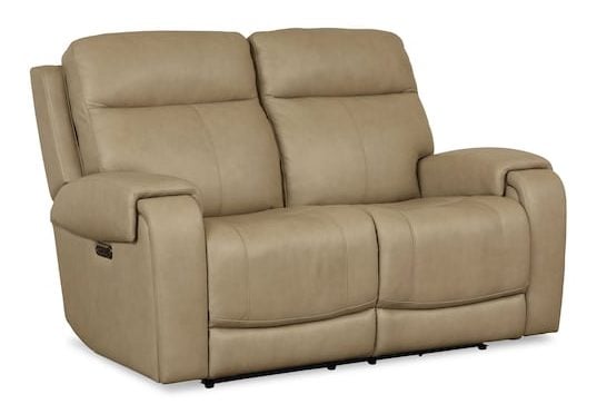 Bassett Club Level 3760-P42C Avery Leather Power Reclining Loveseat - Avery Champagne