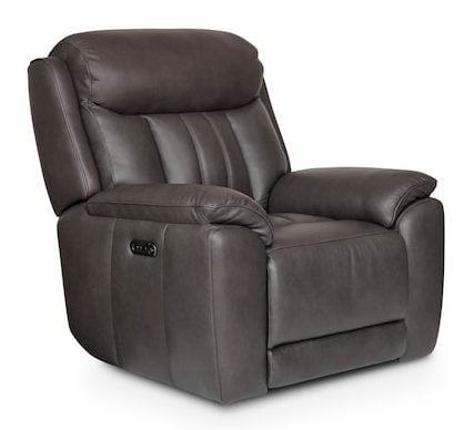Bassett Club Level 3762-P0TG Benson Leather Zero Gravity Power Recliner - Benson Tuscan Gunmetal