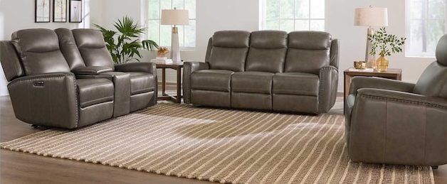 Bassett Club Level 3793-PC42S Douglas Leather Power Reclining Loveseat with Center Console - Douglas Sable Bassett Club Level 3793-PC42S Douglas Leather Power Reclining Loveseat with Center Console - Douglas Sable