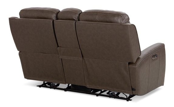 Bassett Club Level 3793-PC42S Douglas Leather Power Reclining Loveseat with Center Console - Douglas Sable Bassett Club Level 3793-PC42S Douglas Leather Power Reclining Loveseat with Center Console - Douglas Sable