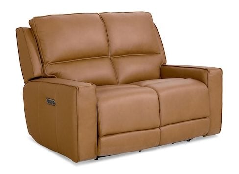 Bassett Club Level 3795-P42A Raymond Leather Power Reclining Loveseat - Raymond Antelope