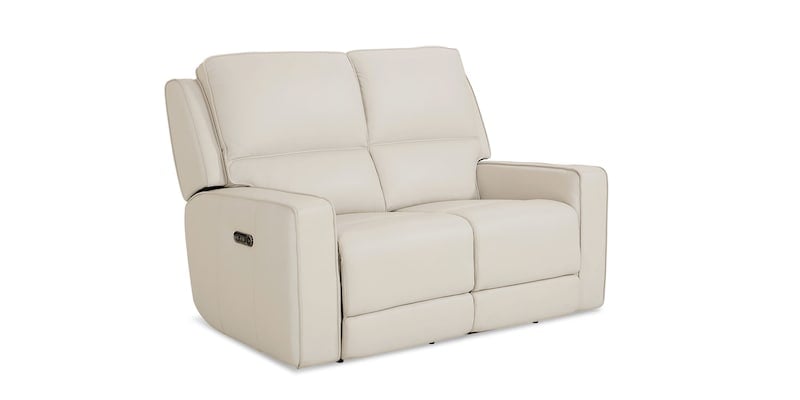Bassett Club Level 3795-P42V Raymond Leather Power Reclining Loveseat - Raymond Vanilla